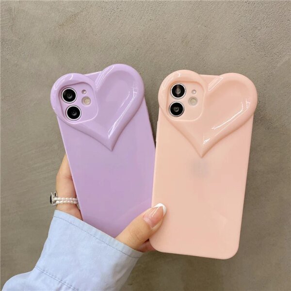 3D Love Heart Cute Phone Case - Image 2